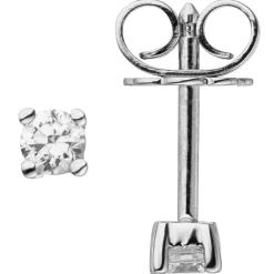Ohrstecker Solitär Ohrringe mit 2 Diamanten 0.24Ct 585 Gold Weißgold