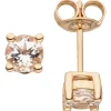Ohrstecker Solitär Ohrringe mit rosa Morganite, 585 Gold Rotgold Rosegold
