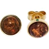 Ohrstecker Stecker Bernstein 6,8mm rund 333 Gold Gelbgold Ohrschmuck