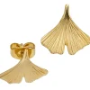 Ohrstecker Stecker Ginko Ginkoblatt Ginkoblätter aus 375 Gold Gelbgold