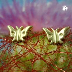 Ohrstecker Stecker Goldschmuck Schmetterling 9Kt 375 Gelbgold Ohrschmuck Damen