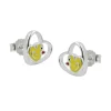 Ohrstecker Stecker, kleine Ente im Herz, gelb lackiert, 925 Silber