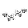 Ohrstecker Stecker kleine Schleife Schleifen, 925 Silber, teilmattiert