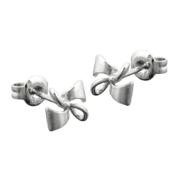 Ohrstecker Stecker kleine Schleife Schleifen, 925 Silber, teilmattiert