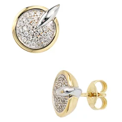 Ohrstecker Stecker mit 60 Diamanten 0.3Ct 585 Gold Gelbgold Ohrringe