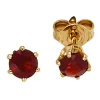 Ohrstecker Stecker mit Granat rot dunkelrot 4,5mm & 585 Gold Gelbgold