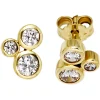 Ohrstecker Stecker mit jeweils 3 Zirkonia weiß 333 Gold Gelbgold