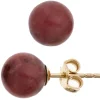 Ohrstecker Stecker mit Rhodonit Kugel 8mm rot braun 333 Gold Gelbgold