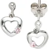 Ohrstecker Stecker Ohrringe Herz Herzen mit Zirkonia rose 925 Silber