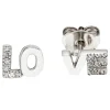 Ohrstecker Stecker Ohrringe Love aus 925 Silber mit Zirkonia Ohrschmuck