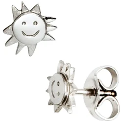 Ohrstecker Stecker Ohrringe Ohrschmuck Sonne 925 Silber teilmattiert