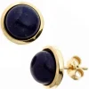 Ohrstecker Stecker Ohrschmuck Lapis Lazuli 585 Gold Gelbgold rund blau