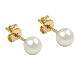 Ohrstecker Stecker Perlenohrstecker Süßwasserperle Perle 375 Gelbgold Damen