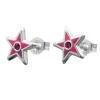 Ohrstecker Stecker Stern Sterne pink Glasstein, 925 Silber, für Kinder