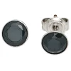 Ohrstecker Stecker Zirkonia schwarz rund 6,5mm 925 Silber Ohrschmuck