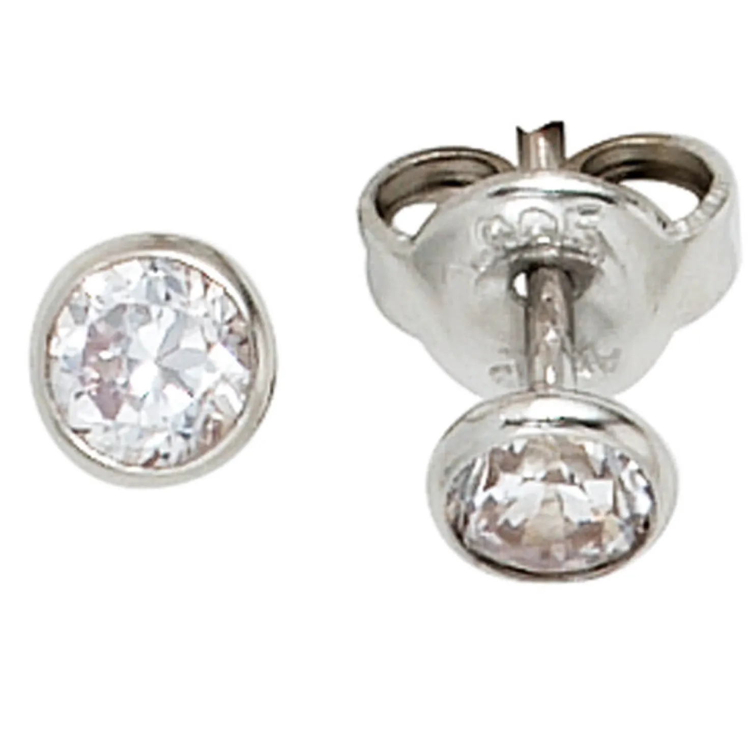 Ohrstecker Stecker Zirkonia weiß rund 4,5mm 925 Silber Ohrschmuck