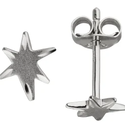 Ohrstecker Stern Sterne aus 925 Silber mattiert 7,9x5,7mm Ohrschmuck Ohrringe