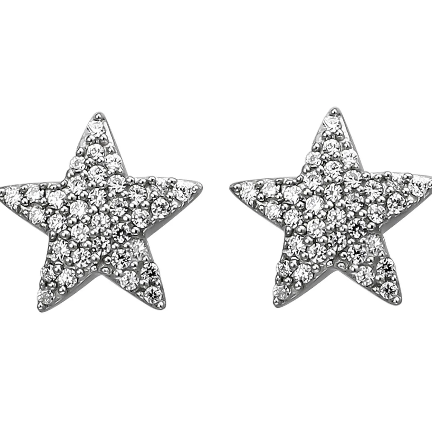 Ohrstecker Stern Sterne 925 Silber mit 68 weißen Zirkonia Ohrringe Ohrschmuck