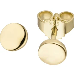 Ohrstecker 2-teilig mit Süßwasser Perlen 9-9,5mm creme-weiß 585 Gold Gelbgold