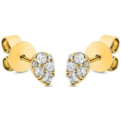Ohrstecker Tropfen aus 750 Gelbgold 12 Diamanten 0,21ct TW-PI 5,6x3,9mm
