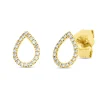 Ohrstecker Tropfen aus 750 Gelbgold 40 Diamanten 0,06ct TW-SI 7,4x5,3mm