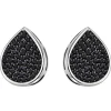 Ohrstecker Tropfen aus 925 Silber mit 56 Zirkonia schwarz Ohrringe Ohrschmuck