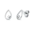 Ohrstecker Tropfen aus 750 Weißgold 2 Brillanten 0,03ct TW-SI 8,4x5,3mm 4er-Krappe