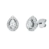 Ohrstecker Tropfen aus 750 Weißgold 34 Diamanten 0,66ct TW-SI 9,2x7,3mm 3er-Krappe