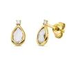 Ohrstecker Tropfen 750 Gelbgold 2 Amethyste 0,76ct grün 2 Brillanten 0,03ct TW-SI