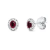 Ohrstecker 750 Weißgold 2 Rubine 0,53ct rot 24 Brillanten 0,16ct TW-VSI 7,1x6,1mm