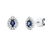 Ohrstecker 750 Weißgold 2 Saphire 0,41ct blau 28 Brillanten 0,17ct F-SI 7,8x6,3mm