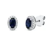 Ohrstecker 750 Weißgold 2 Saphire 0,58ct blau 32 Brillanten 0,12ct W-SI 6,8x5mm