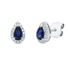 Ohrstecker 750 Weißgold 2 Saphire 0,51ct blau 32 Brillanten 0,12ct W-SI 7,2x5,1mm