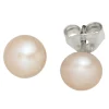 Ohrstecker Zuchtperlen 925 Silber, Sterlingsilber, rosé