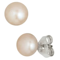 Ohrstecker Zuchtperlen 925 Silber, Sterlingsilber, rosé