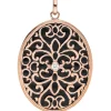 Ovaler Anhänger mit Ornament Muster 925 Silber rotgold vergoldet Zirkonia