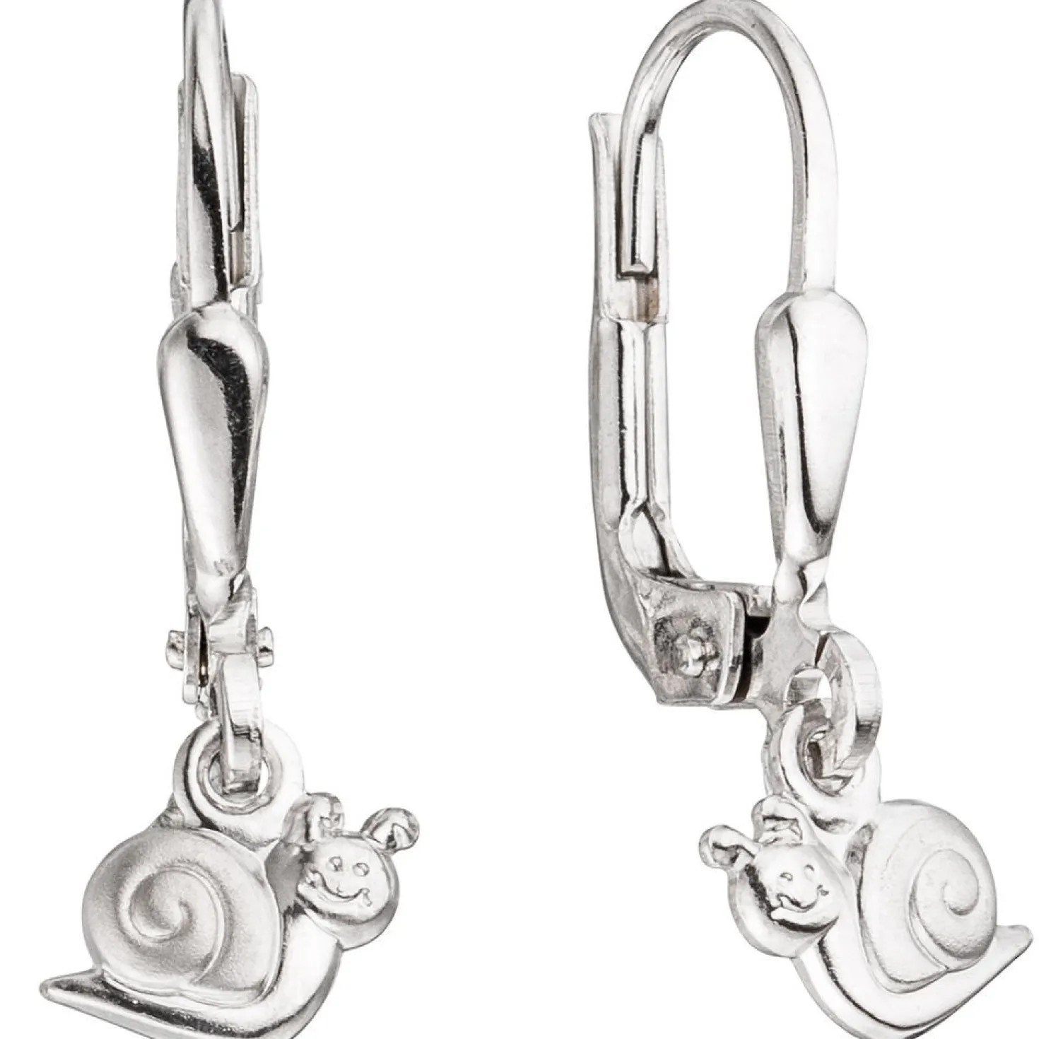 Paar Boutons Ohrringe Ohrhänger 5,9x18,2mm Schneckchen 925 Silber glänzend
