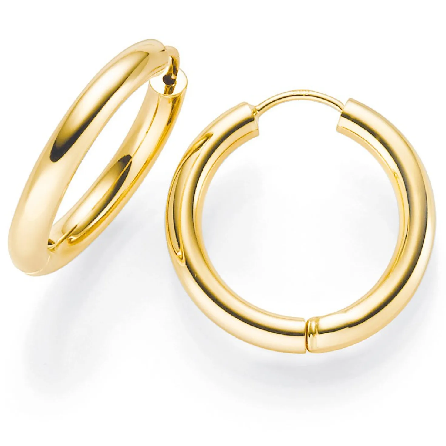 Paar Creole Creolen 21x3mm 585 Gold Gelbgold Ohrringe Ohrschmuck rund