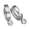 Paar Creole Creolen 3,2x18mm 2 x Zirkonia rosé & 925 Silber Ohrschmuck Damen