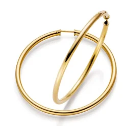 Paar Creolen Creole 52x3mm, Ohrringe Ohrschmuck, 585 Gold Gelbgold, rund