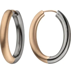 Paar Creolen 31,8mm Klappcreolen, oval, 925 Silber vergoldet Ohrringe Ohrschmuck