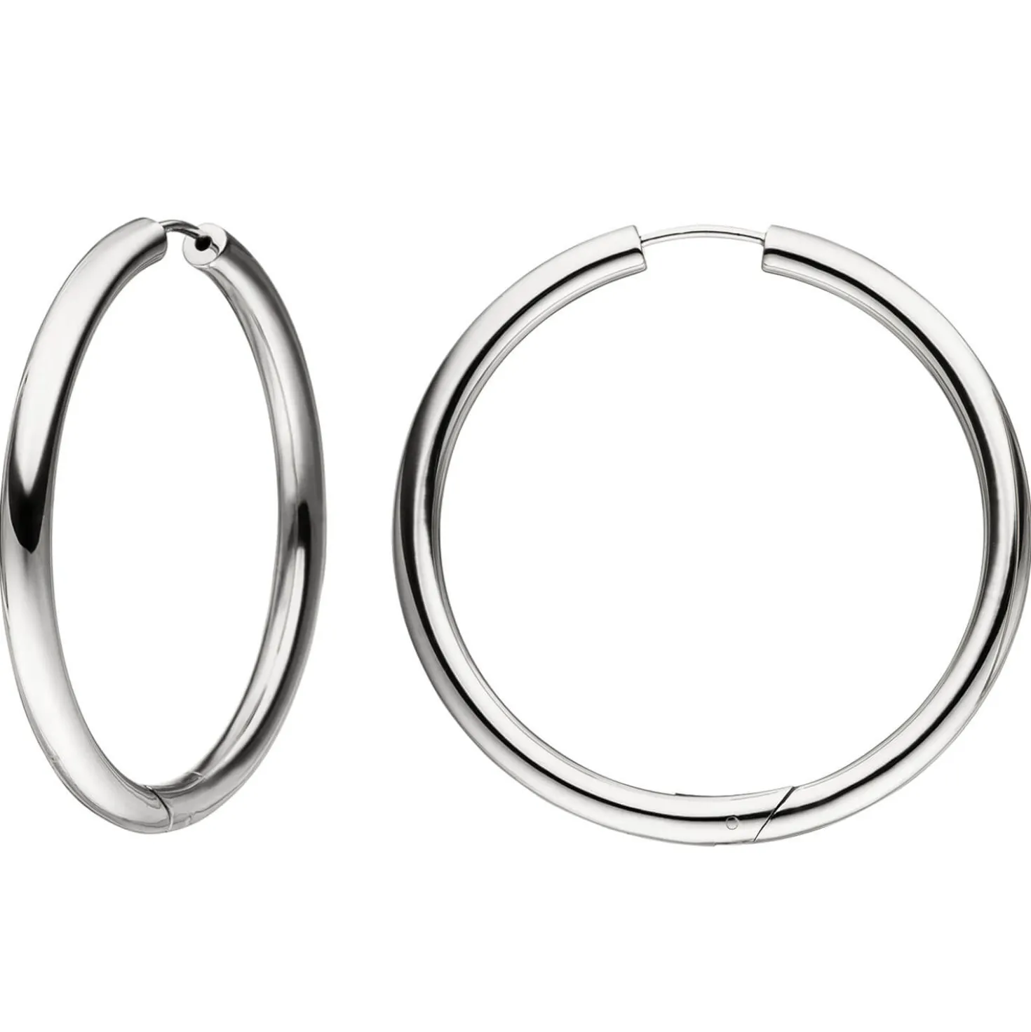 Paar Creolen 48,3mm Klappcreolen, rund, 925 Silber rhodiniert Ohrschmuck
