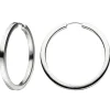 Paar Creolen 36,4mm Klappcreolen, rund, 925 Silber rhodiniert Ohrschmuck