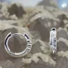 Paar Creolen Ohrringe 13x3mm mit 6 Zirkonia aus 925 Silber matt-glänzend