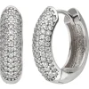 Paar Creolen 17,7x4,8mm aus 925 Silber mit 130 Zirkonia Ohrringe Ohrschmuck
