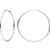 Paar Creolen 39,2x1,7mm aus 925 Silber Ohrringe rund glänzend rhodiniert Damen