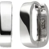 Paar Creolen 14,8x3,7mm aus 925 Silber rhodiniert glänzend Ohrringe Ohrschmuck