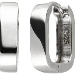Paar Creolen 14,8x3,7mm aus 925 Silber rhodiniert glänzend Ohrringe Ohrschmuck