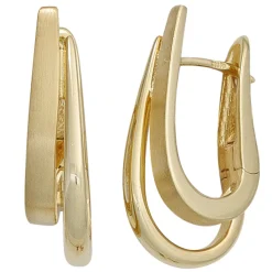 Paar Creolen 5,3x22,2mm Klappcreolen Ohrringe aus 585 Gold Gelbgold