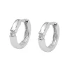 Paar Creolen 13x2mm mit Zirkonia aus 925 Silber rhodiniert glänzend